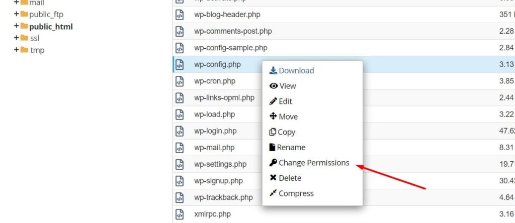 تغییر سطح دسترسی فایل wp-config وردپرس