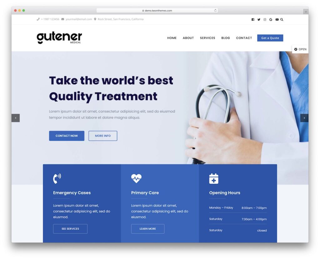 قالب پزشکی Gutener Medical وردپرس