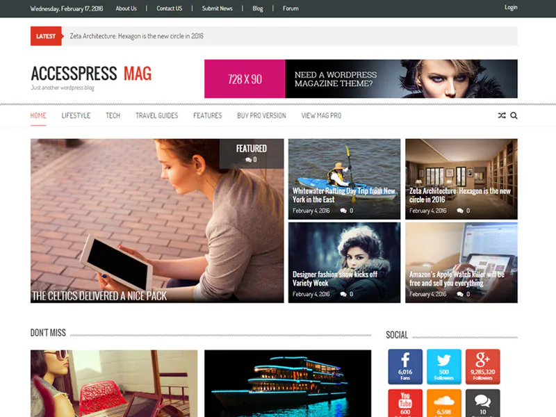 دانلود قالب خبری رایگان Accesspress Mag وردپرس