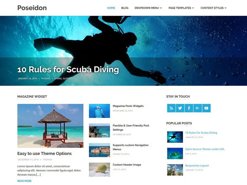 دانلود قالب خبری رایگان Poseidon وردپرس