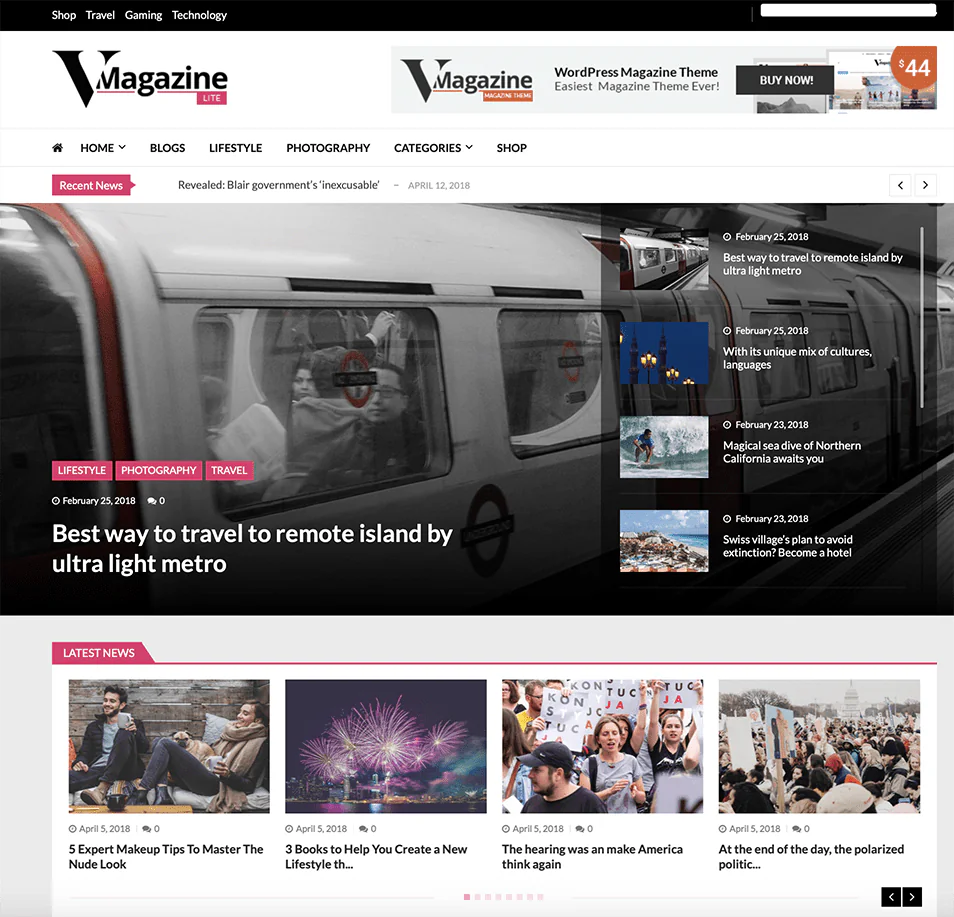قالب خبری رایگان VMagazine Lite