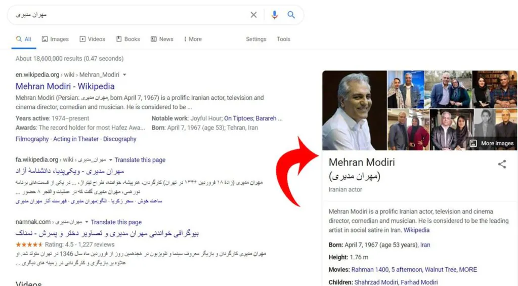 قرار گرفتن در knowledge panels گوگل