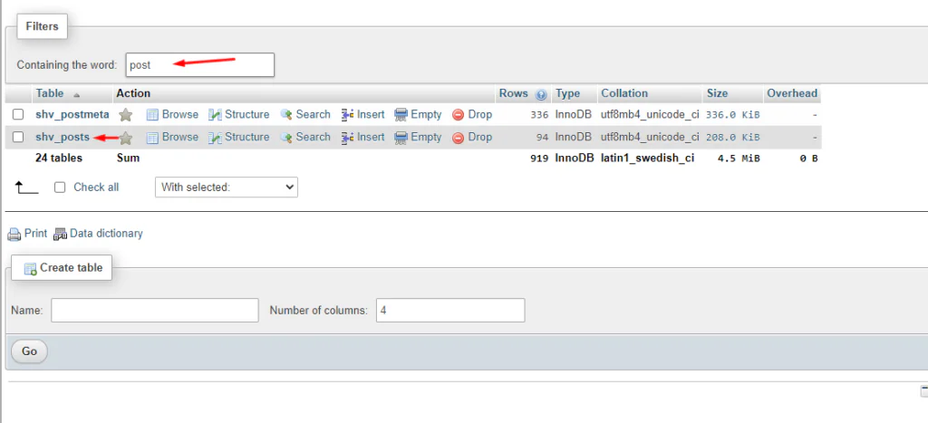 تبدیل پست به برگه درphpMyAdmin تبدیل پست به برگه درphpMyAdmin