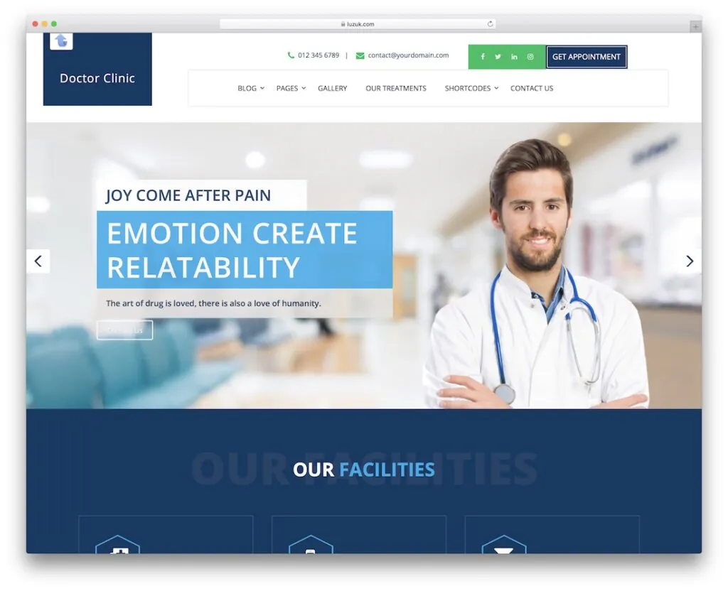 قالب پزشکی Doctor Clinic