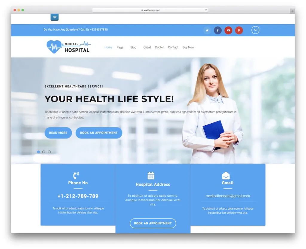 قالب پزشکی VW Medical Care وردپرس